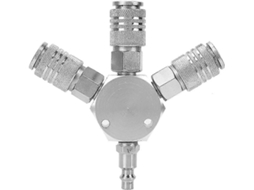 Coletor de Mangueira de Ar, Conector Pneumático, Engate Rápido, Acessório para Compressor de Ar, Divisor de Ar, Prata