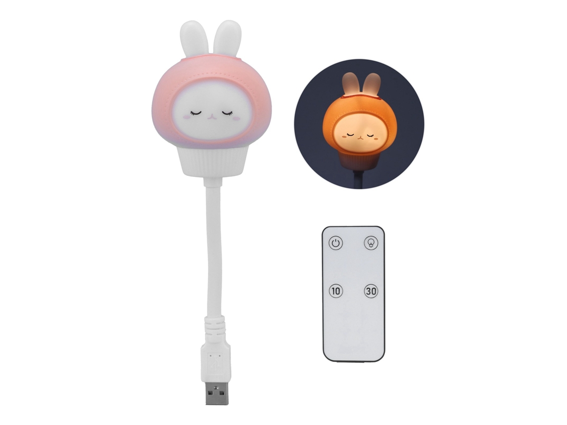 2026 lâmpada de Noite Coelhinho Fofo Usb com Controle Remoto para Crianças Decoração de Quarto Presente de Aniversário