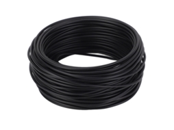 Fio flexível de ferro galvanizado para cabo telefônico de PVC, 1,5 mm x 20 m, extremidade redonda, preto.