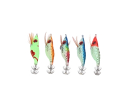 Isca Artificial Camarão De Madeira Com Anzol Luminoso 5pcs