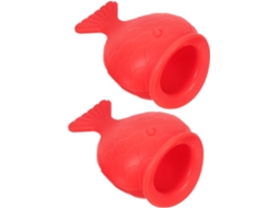 Aumentador Labial De Silicone Vermelho Para Mulheres, 2 Peças, Formato De Peixe