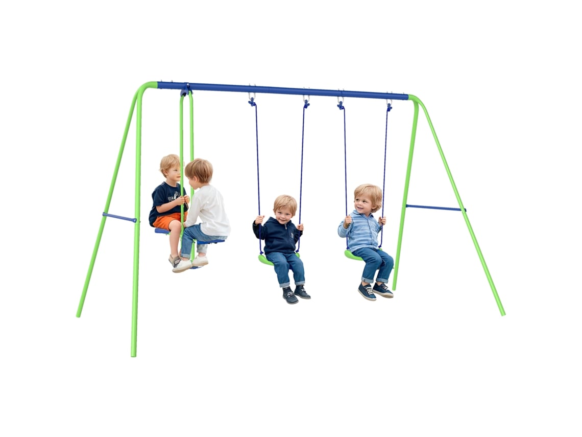 Conjunto Balanço 3 em 1, Frente a Frente + 2 Assentos, 180kg, Verde ZENCORE SERVICES