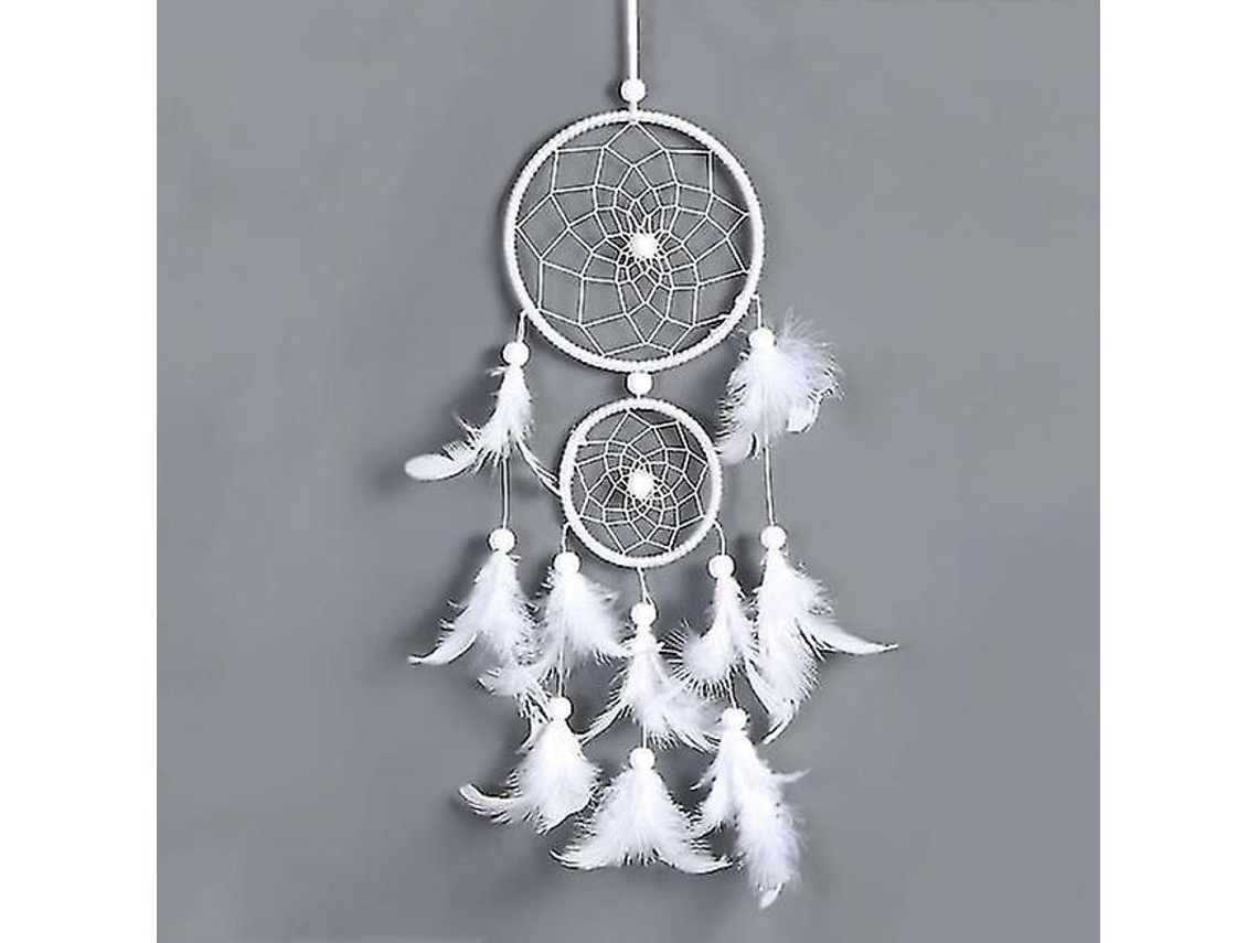Aredor De Sonhos Com Penas Em Branco Dg. Acessório Decorativo Para Quarto