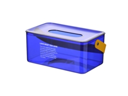 Capa Transparente Para Porta-papel Higiênico De Acrílico Retangular Com Alça Azul Para Sala De Estar E Jantar