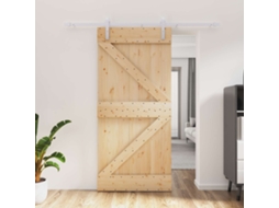Vidaxl Porta Deslizante 95 X 210 Cm Natural E Branco