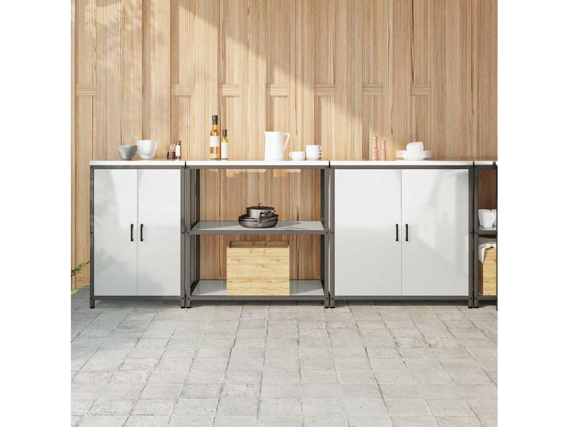 Vidaxl Conjunto De Armazenamento De Cozinha Hattem 3 Unid. Prateado