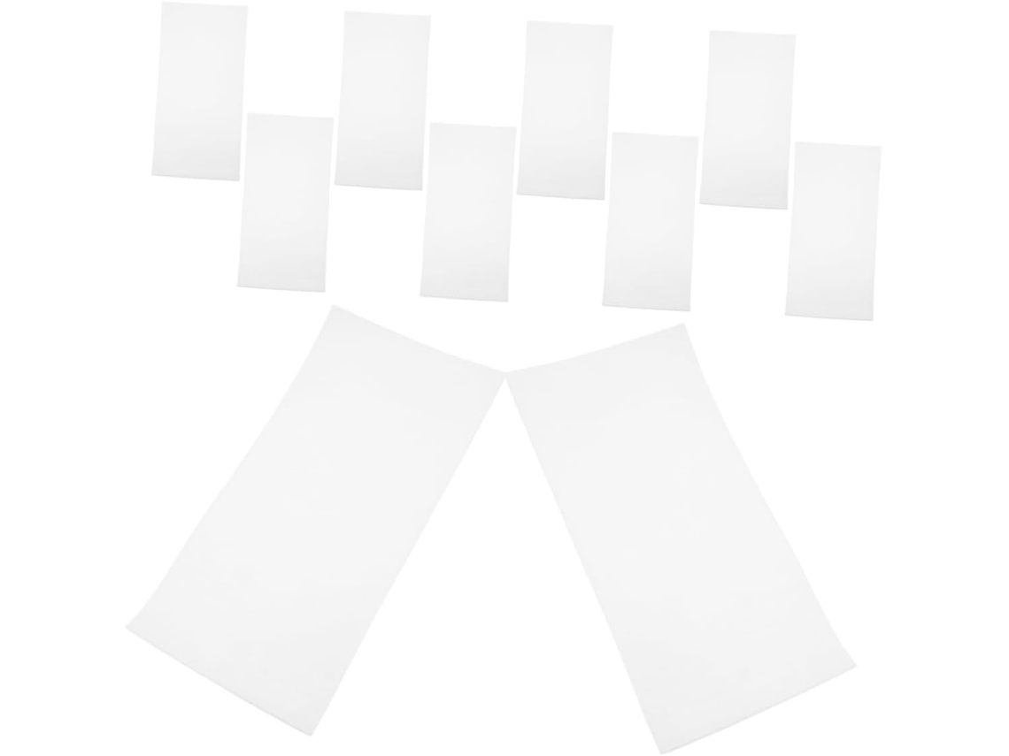Capas de espuma branca, leves e resistentes a impactos, pacote com 100 unidades para embalagem e envio de itens pequenos.