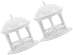 2 Pavilhões de Jardim Europeus em Miniatura, Escala 1:100, Feitos de Plástico com Design Elegante e Construção Estável CHABERLU