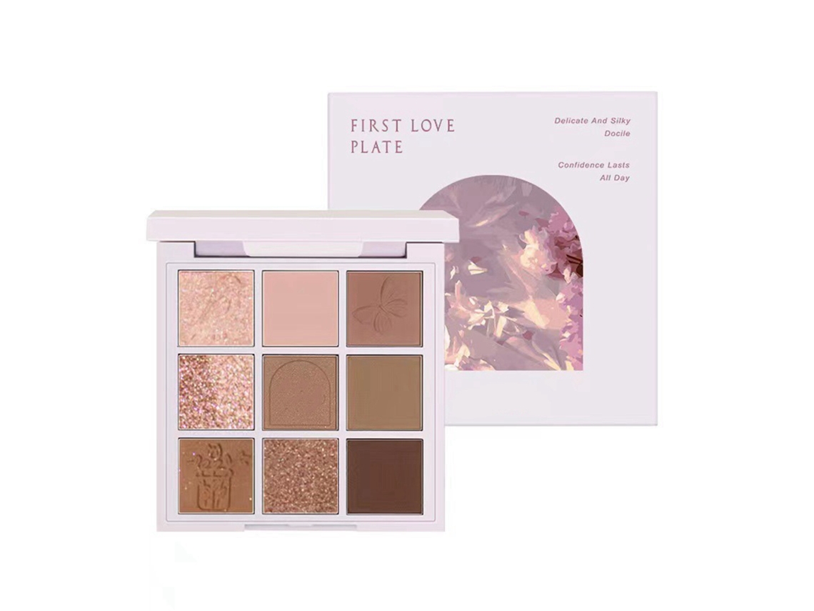 Paleta De Sombras De Ojos Mate Con Purpurina Mezclada 9 Colores