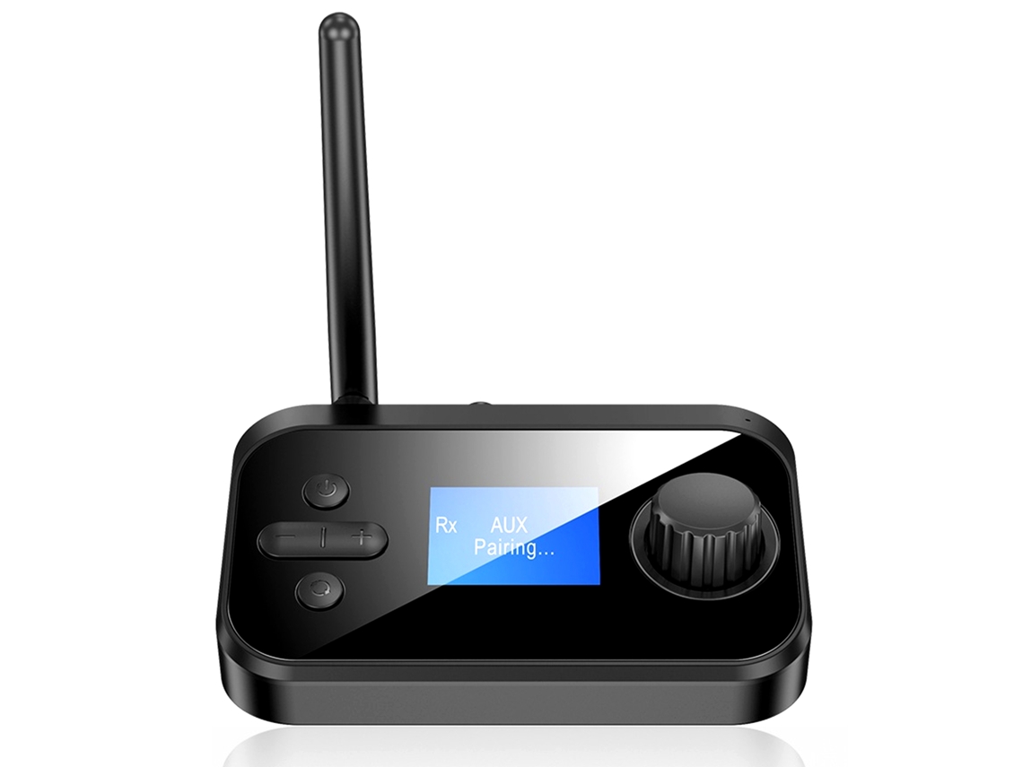 Aetheria adaptador de Áudio Sem Fio 2 em 1 Transmissor Receptor com Display Lcd para Tv e Alto falante