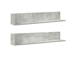 Conjunto de 2 Prateleiras de Parede Derivados de Madeira Cinza Cimento MAISON EXCLUSIVE