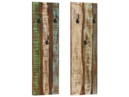 Vidaxl Bengaleiros Parede 2 Pcs 36x3x110 Cm Madeira Recuperada Maciça