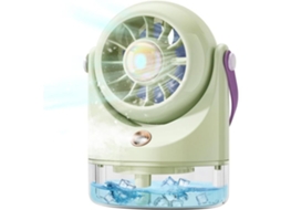 Ventilador de Mesa Mini Climatizador Portátil com Spray Evaporativo Carregamento Usb para Camping e Viagens Cor Verde AQUAFORGE