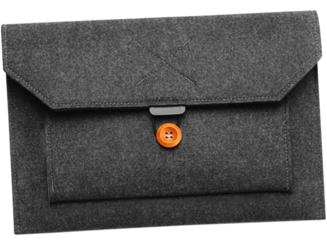 Capa Protetora Preta Em Feltro Para Laptop De 13 Polegadas