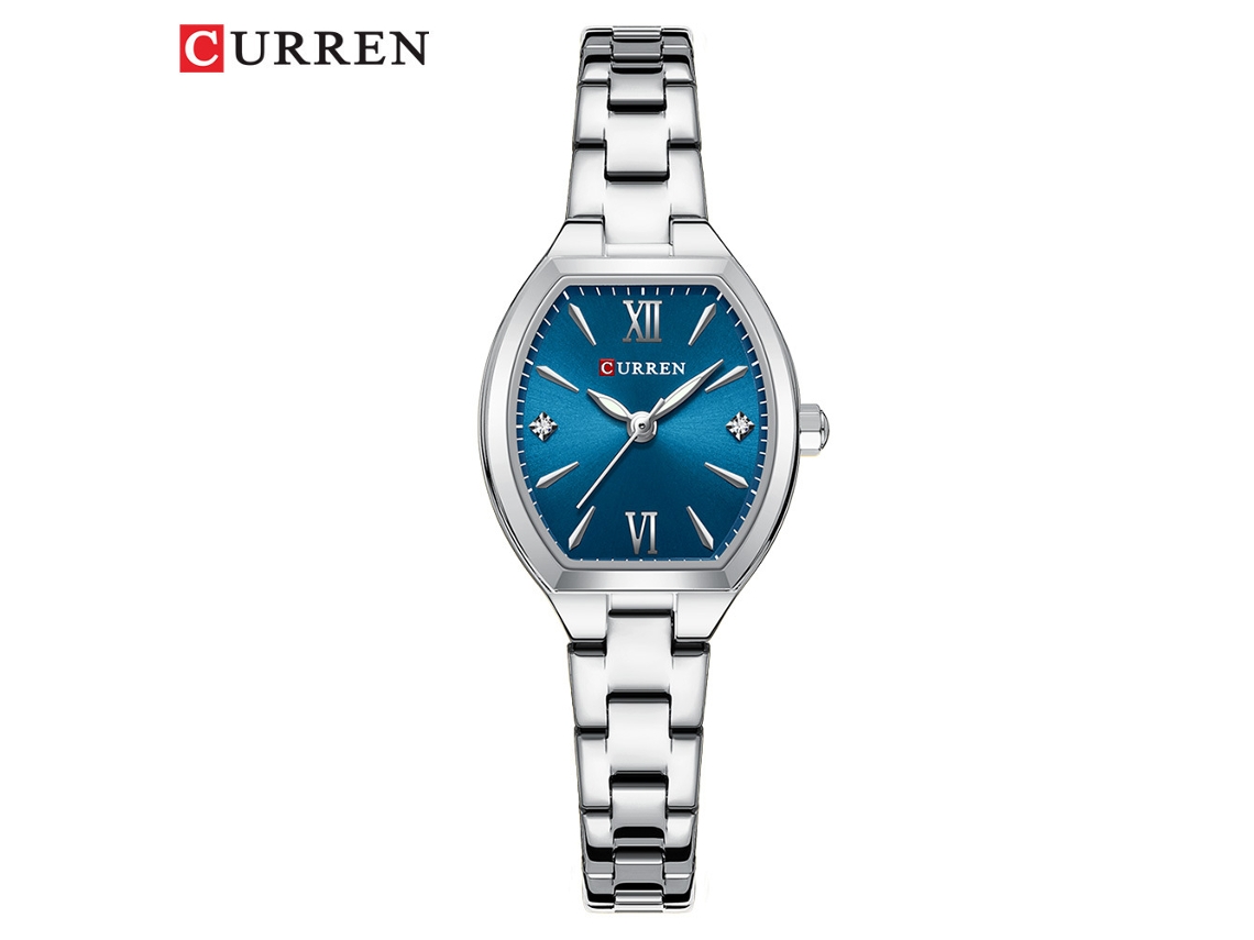 Relógio de Quartzo MDUG Casual com Grande Mostrador, Números Romanos, Pulseira de Aço e Design Minimalista (cinza Azul)