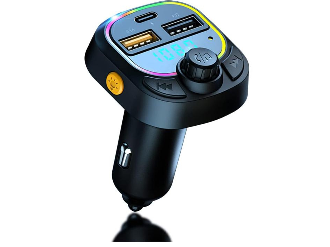 Transmissor Fm Bluetooth Yizhood C28 Qc3.0 Type C 5v/3.1a Preta