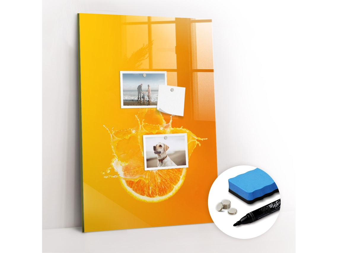 Quadro Magnético Decorativo Sumo De Laranja Para A Sala De Estar Espelharte (40x60 Cm)