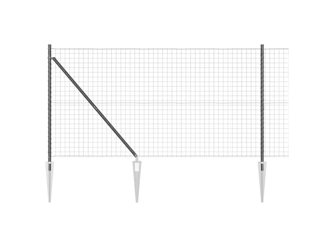 Conjunto 1 Cerca Externa Vidaxl Cinzento Aço (10 X 1,4 M)