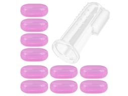 Escova Dentes Silicone Bebe LAXISCREED 10pcs Rosa