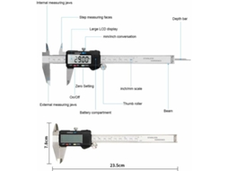 Peça Pinça De Freio Digital 150 Mm Aço Inoxidável Grande Tela Lcd Precisão Ajustável 0,01 Mm, Mm/polegada Conversão Indústria Doméstica Slowmoose