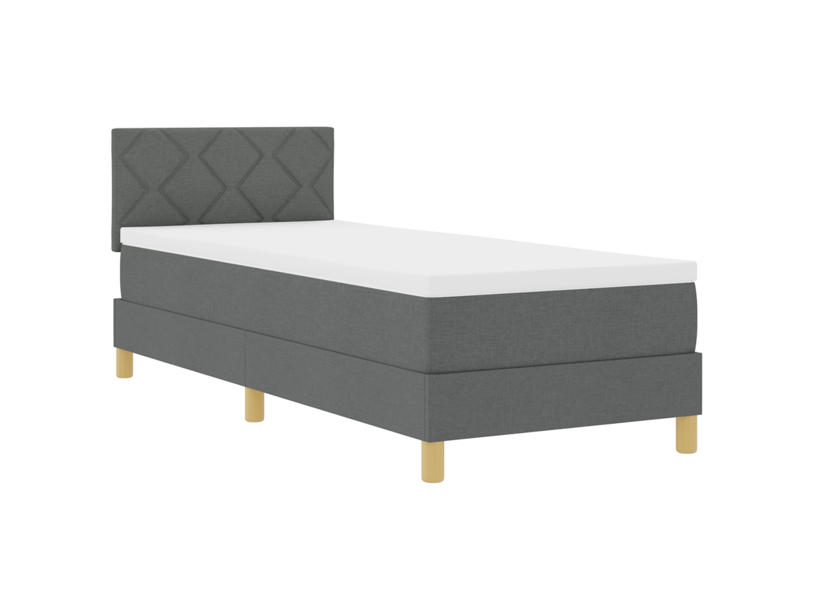 Conjunto 1 Cama Box Vidaxl Cinzento Tecido (80 X 200 Cm)