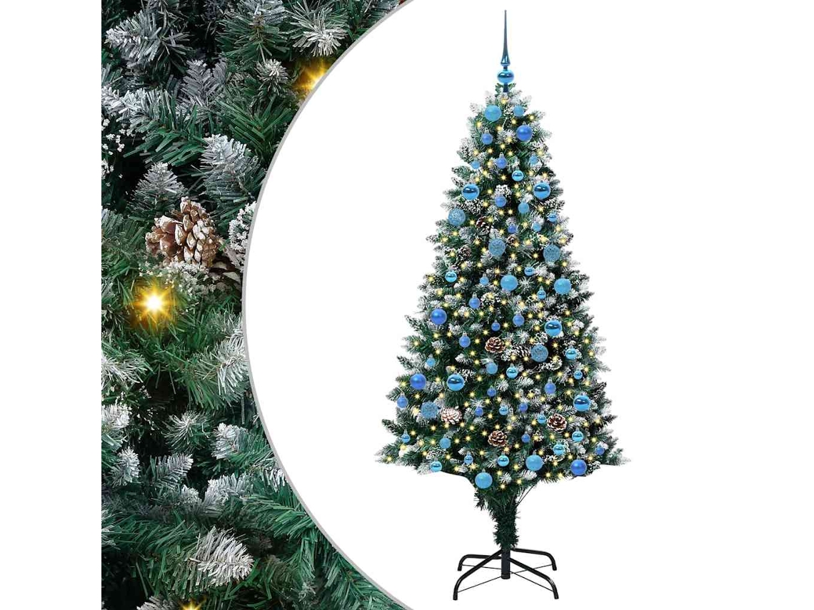 Conjunto 1 Árvore Festiva Vidaxl Verde Pvc (180 Cm)