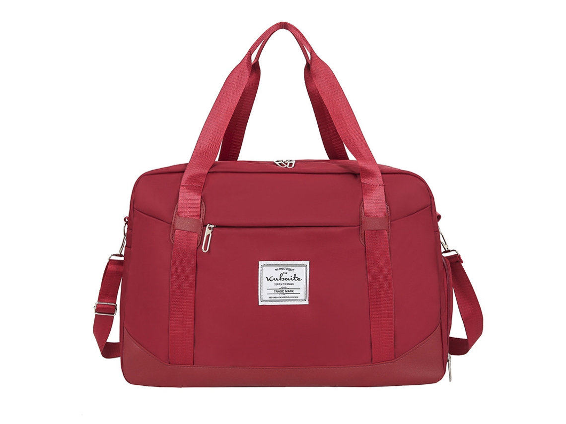 (vermelho) Bolsa De Viagem Portátil, Bolsa Para Treino E Fitness, Com Compartimentos Separados Para Itens Secos E Molhados, Prática