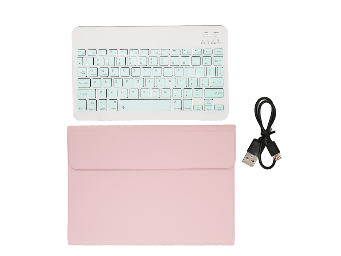 Teclado Bluetooth Para Tablet 11 Polegadas Com Capa De Couro Protectora Para Oppo Pad 11 Rosa