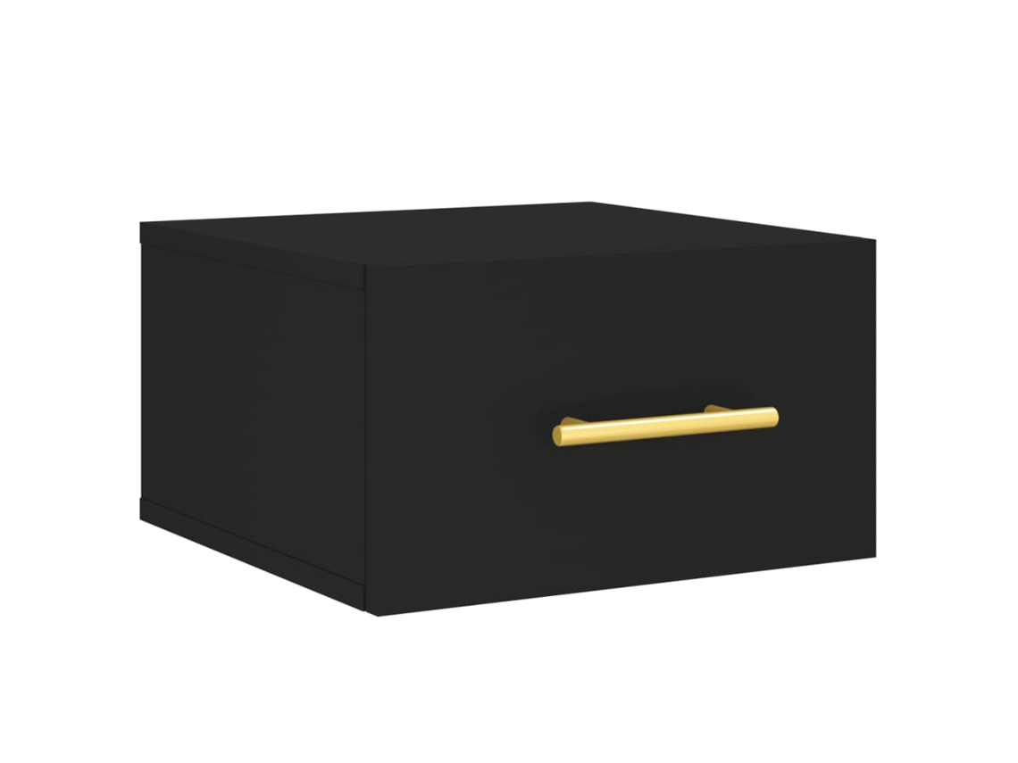 Wall-mounted Bedside Cabinet, Wall-mounted Bedside Cabinets Vidaxl Preto Madeira Processada (n/a)