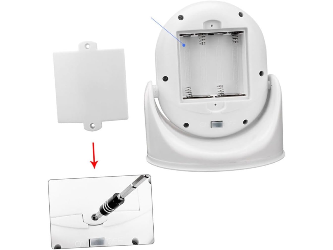 Luminária Led Giratória Com Sensor De Movimento E Sensor Pir De 180°, Iluminação Automática Para Corredores, Sem Necessidade De Bateria.
