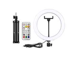 2026 luz Anular Led Rgb Usb para Selfie e Fotografia, Luz de Relleno Colorida
