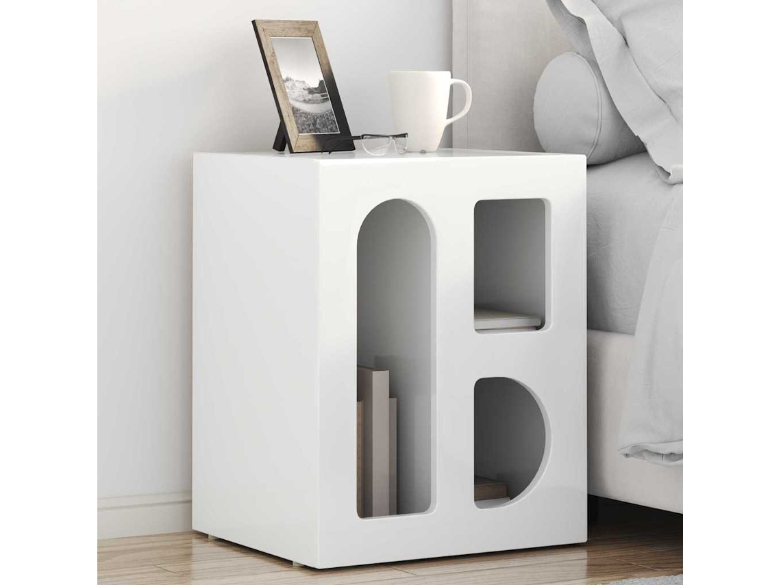 Vidaxl Mesa-de-cabeceira Elst 2 Unid. Branco Brilhante 40 X 35 X 50 Cm