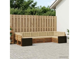 Vidaxl Conjunto De Sofás Para Exterior 7 Unid. Natural E Bege