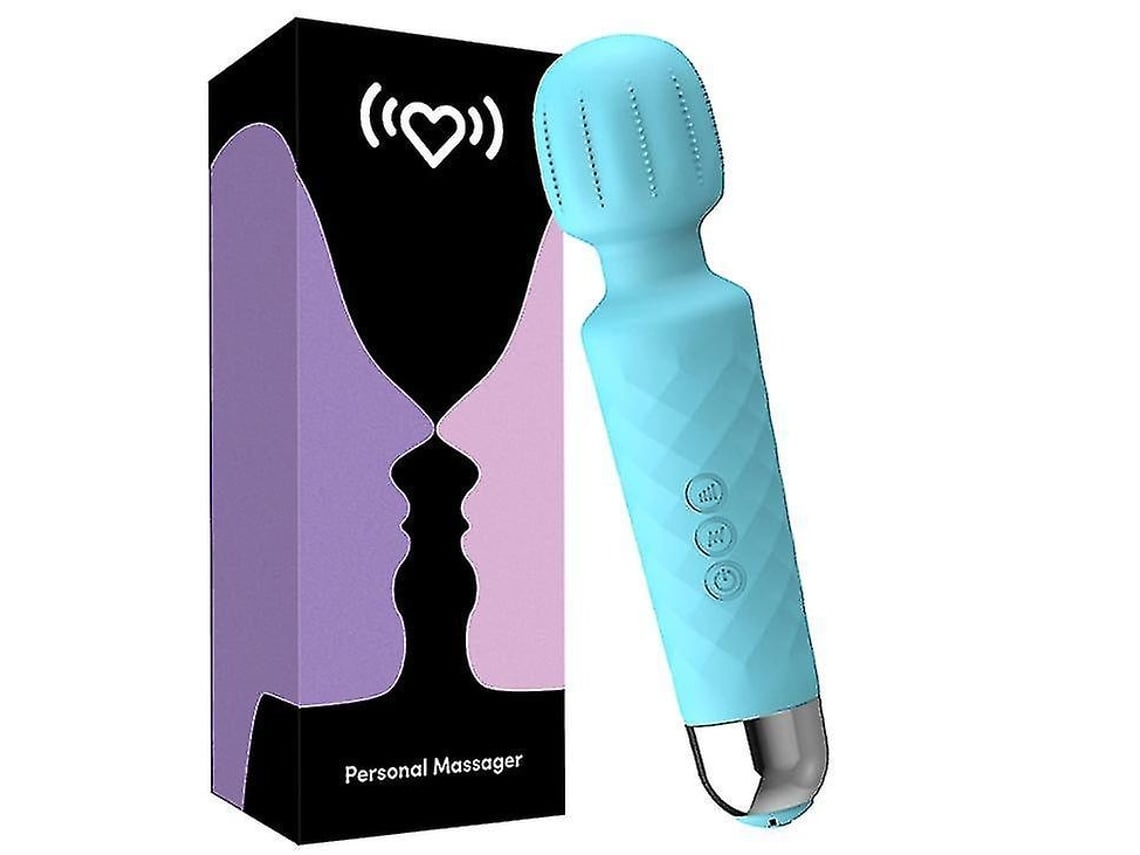 Massageador Elétrico Portátil Lalamoli Com 20 Padrões De Vibração E 8 Velocidades De Vibração Usb Recarregável Azul Lalamoli