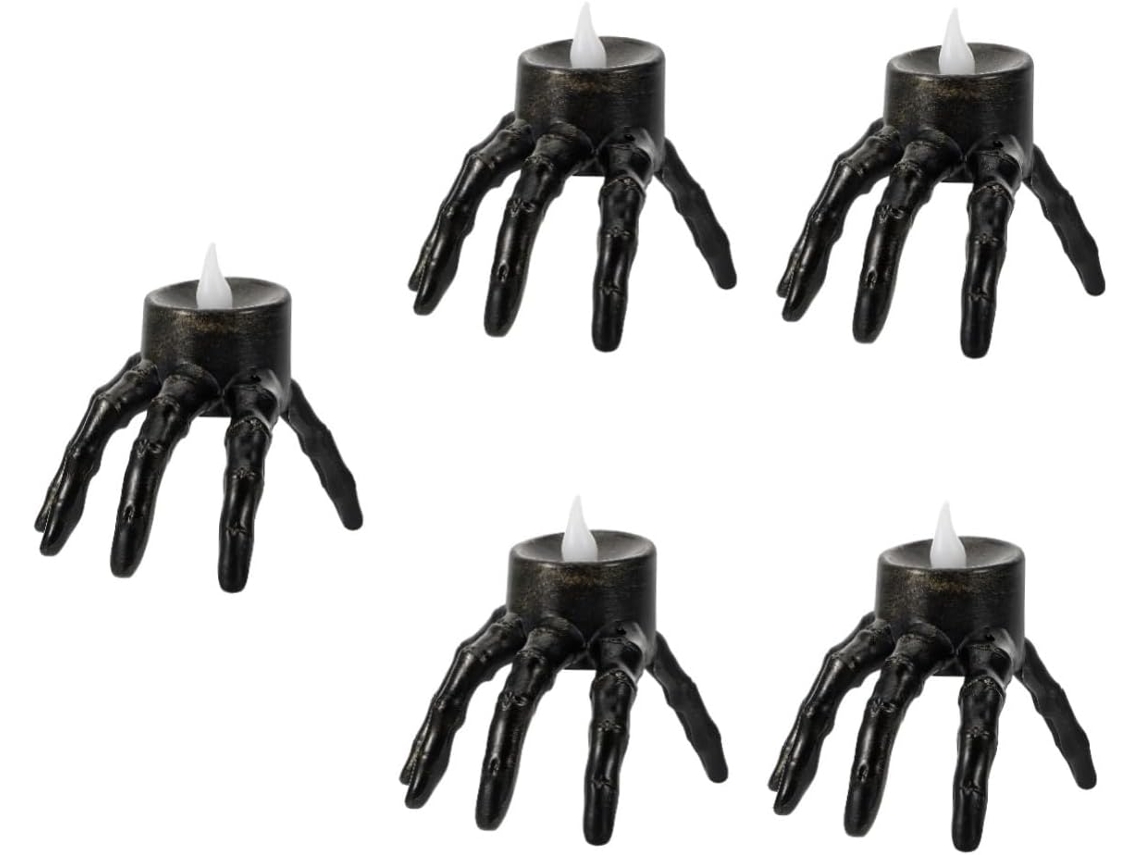 Conjunto de 5 Velas Led em Formato de Mão, Decoração de Halloween Sem Chama, Atmosfera Assustadora para Casa. SFUSHOS