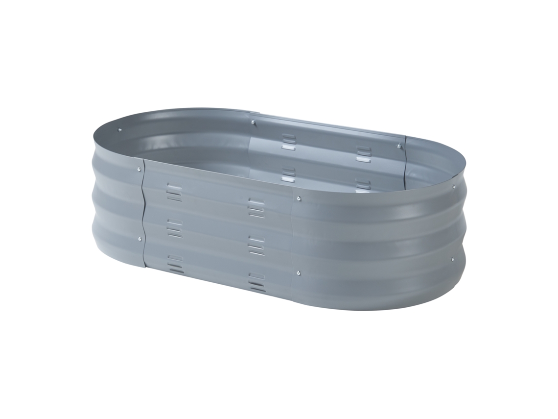 Horta urbana Alfedena oval em aço 90x50x25 cm - Antracite CASA.PRO