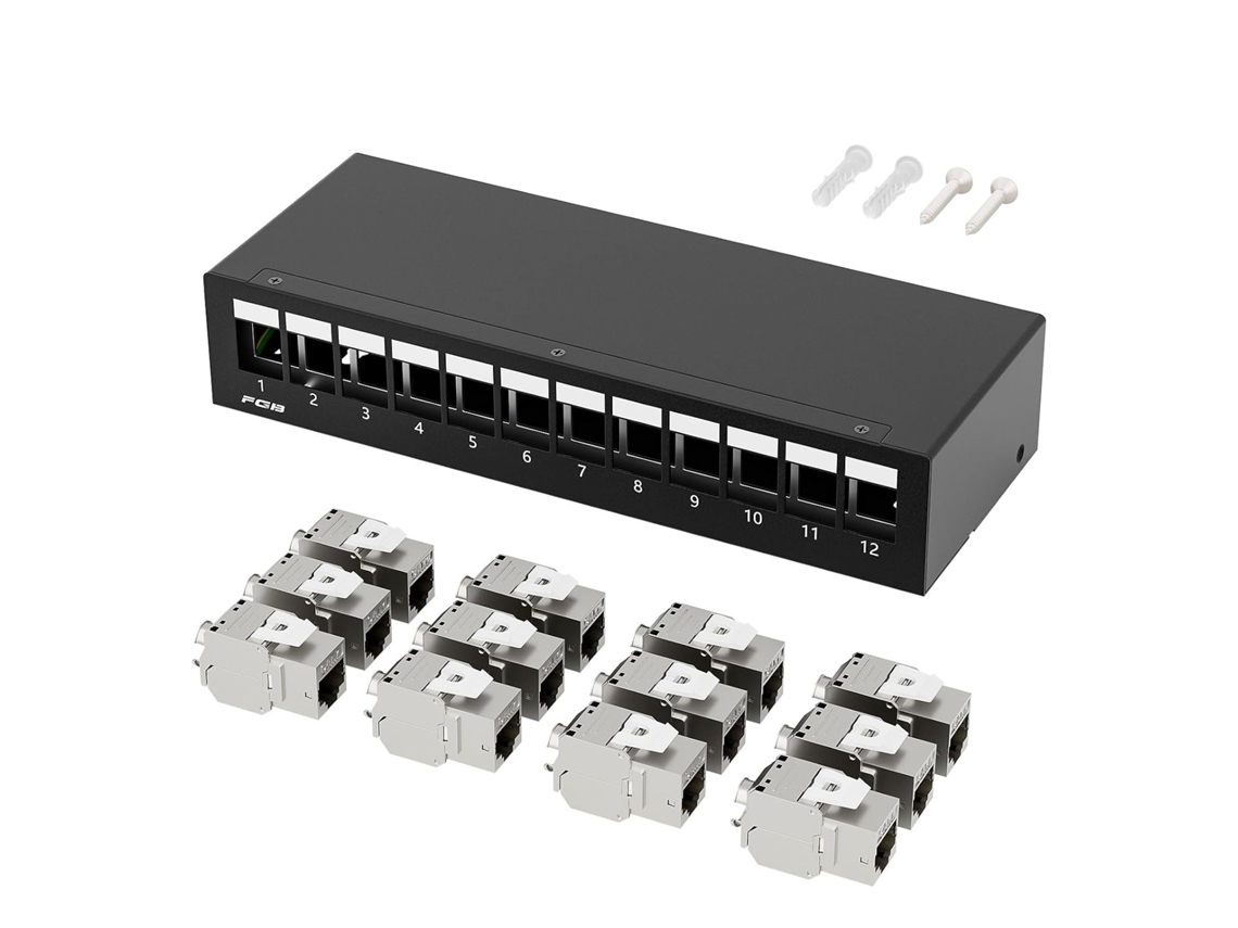 10gbps 12 Port Cat7 Patch Panel With 12 Cat.7 Rj45 Keystone Jack Modules Stp Patch Panel For Dsl Lan Network Compatible Cat6 Cat6a