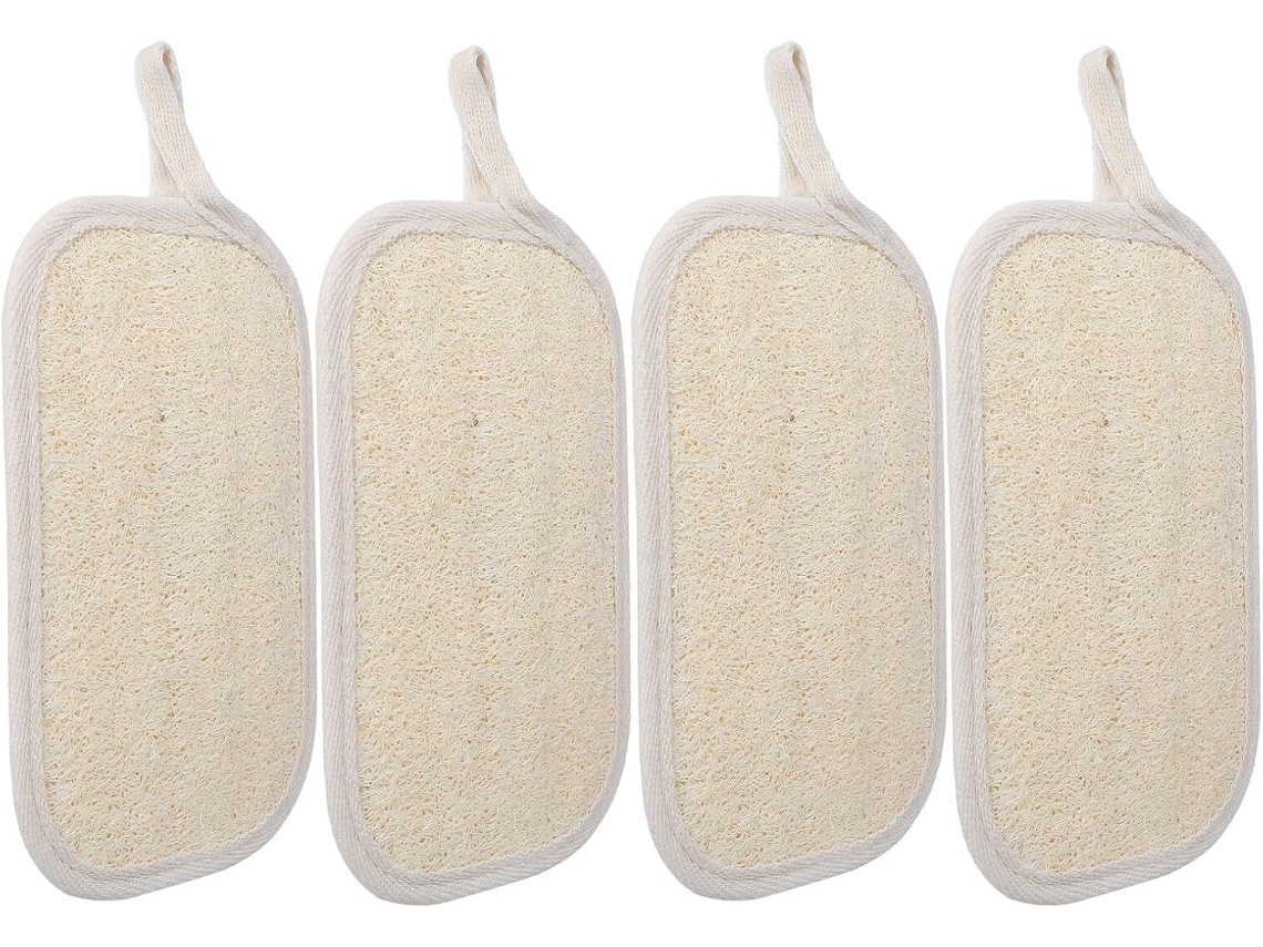 Ounona 4-unidades De Esponja Bucha Natural Esfoliante Corporal E Facial Para Banho Limpeza Diária