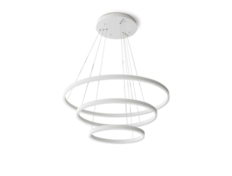 Candeeiro Pendente Led Hoop 4 110 W 3000 K Branco Metal Azabak