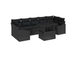 Conjunto 8 Sofá Exterior Vidaxl Cinzento Vime Pe (100 X 55 X 73 Cm)