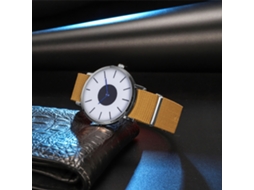 Relógio masculino Zhoulianfa Fashion com pulseira de nylon, mostrador redondo e movimento de quartzo (bege)
