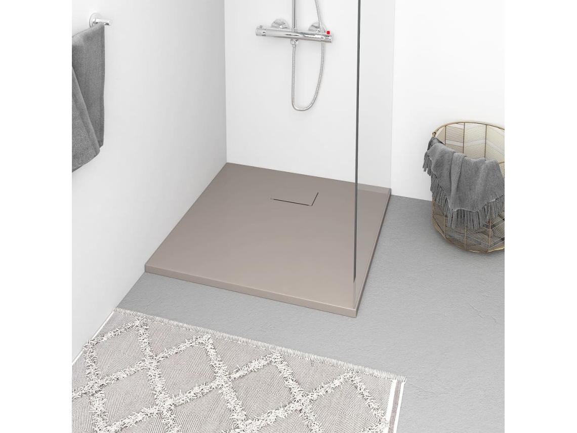 Vidaxl Base De Chuveiro Smc 90x90 Cm Castanho