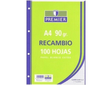 Livro Recambio A4 100h 4 Taladros 90g 1 Horizontal C/m Premier De Desconocido (espanhol)