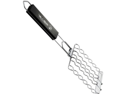 Pinça Para Churrasco Artibetter Em Aço Inoxidável Com Formato Ondulado E Cabo De Madeira Trava, Prática Para Churrasco E