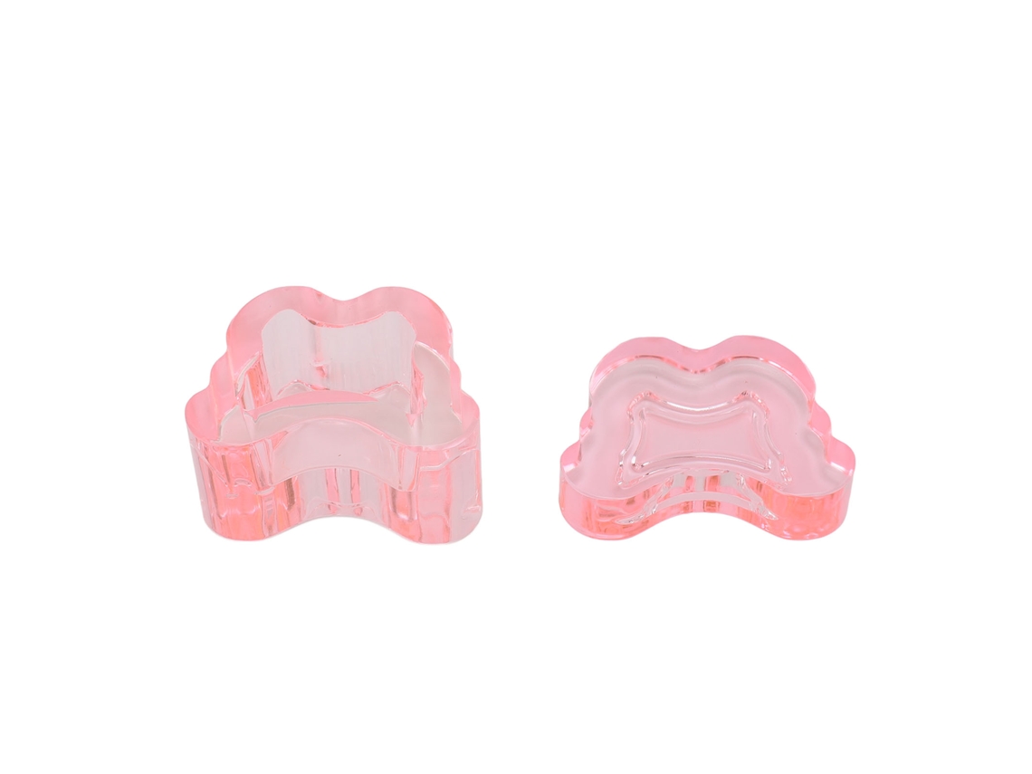 Copo multifuncional Rebe-Tube para lavagem de pincéis de unhas grossos com tampa rosa transparente, ideal para manicure e nail art.
