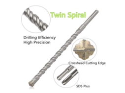 Broca De Martelo Rotativo Impacto Cobalto 460mm 4 Canais 12mm Cilíndrico Para Concreto Brita Pedra Artificial