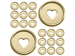 Pacote com 50 Discos de Encadernação Plástico Alipis Gold Heart, Unidades, Anéis Redondos para Discos, Acessór
