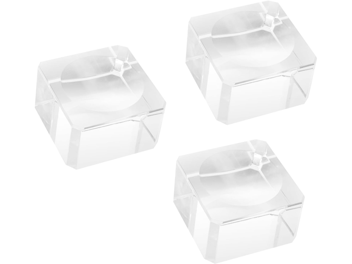 Suporte Para Bolas De Cristal Nuobesty, Conjunto De 3 Peças Com Base Cristal 3cm E Concavidade Transparente Para Exibir