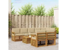Vidaxl Conjunto De Sofás Para Exterior 9 Unid. Natural E Bege