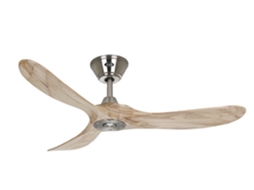 Ventilador de Teto CASAFAN 312216 Eco Genuine 122 Cm Madeira Maciça Natural/Cromo Acetinado